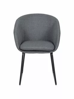 Westwing Collection Gepolsterter Armlehnstuhl Juri in Dunkelgrau, B 58 x T 58 cm -Esszimmer Verkäufe Gepolsterter Armlehnstuhl Juri in Dunkelgrau 2