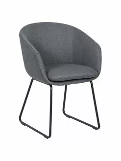 Westwing Collection Gepolsterter Armlehnstuhl Juri in Dunkelgrau, B 58 x T 58 cm