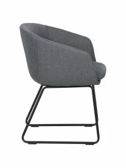 Westwing Collection Gepolsterter Armlehnstuhl Juri in Dunkelgrau, B 58 x T 58 cm -Esszimmer Verkäufe Gepolsterter Armlehnstuhl Juri in Dunkelgrau 3