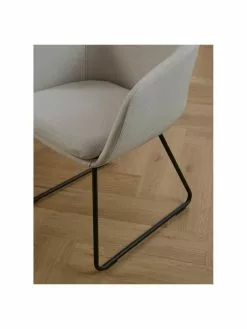 Westwing Collection Gepolsterter Armlehnstuhl Juri in Weiß, B 58 x T 58 cm -Esszimmer Verkäufe Gepolsterter Armlehnstuhl Juri in Weiss 3