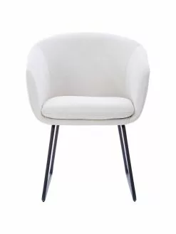 Westwing Collection Gepolsterter Armlehnstuhl Juri in Weiß, B 58 x T 58 cm -Esszimmer Verkäufe Gepolsterter Armlehnstuhl Juri in Weiss 5