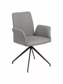 Gepolsterter Drehstuhl Naya in Grau, B 59 x T 59 cm
