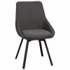 Rowico Gepolsteter Drehstuhl Alison in Dunkelgrau mit Metall-Beinen, B 51 x T 57 cm -Esszimmer Verkäufe Gepolsteter Drehstuhl Alison in Dunkelgrau mit Metall Beinen