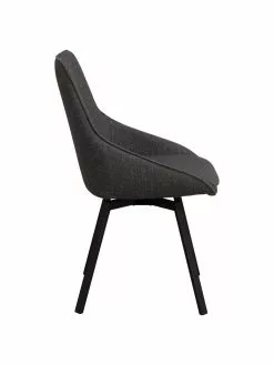 Rowico Gepolsteter Drehstuhl Alison in Dunkelgrau mit Metall-Beinen, B 51 x T 57 cm -Esszimmer Verkäufe Gepolsteter Drehstuhl Alison in Dunkelgrau mit Metall Beinen 4