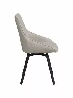 Rowico Gepolsteter Drehstuhl Alison in Greige mit Metall-Beinen, B 51 x T 57 cm -Esszimmer Verkäufe Gepolsteter Drehstuhl Alison in Greige mit Metall Beinen 3