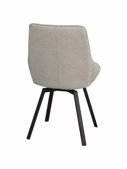 Rowico Gepolsteter Drehstuhl Alison in Greige mit Metall-Beinen, B 51 x T 57 cm -Esszimmer Verkäufe Gepolsteter Drehstuhl Alison in Greige mit Metall Beinen 4