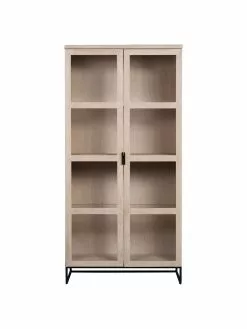 Rowico Glasvitrine Everett mit Eichenholz-Rahmen, B 95 x H 195 cm -Esszimmer Verkäufe Glasvitrine Everett mit Eichenholz Rahmen 3