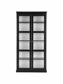 Glasvitrine Wilma in Schwarz, B 98 x H 193 cm -Esszimmer Verkäufe Glasvitrine Wilma in Schwarz 4