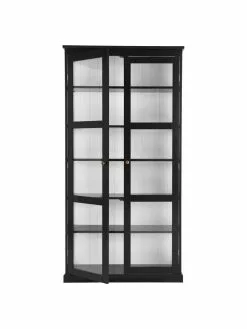Glasvitrine Wilma in Schwarz, B 98 x H 193 cm -Esszimmer Verkäufe Glasvitrine Wilma in Schwarz 5