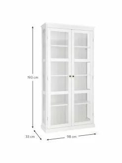 Glasvitrine Wilma in Weiß, B 98 x H 193 cm 10 Glasvitrine Wilma in Weiß, B 98 x H 193 cm -Esszimmer Verkäufe Glasvitrine Wilma in Weiss 2