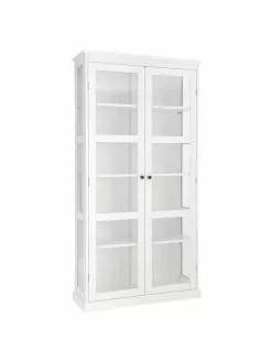 Glasvitrine Wilma in Weiß, B 98 x H 193 cm