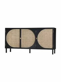 HKliving Handgemachtes Sideboard Lizzie aus Sungkai-Holz mit Wiener-Geflecht, B 160 x H 81 cm -Esszimmer Verkäufe Handgemachtes Sideboard Lizzie aus Sungkai Holz mit Wiener Geflecht 3