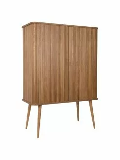 Zuiver Highboard Barbier mit Schiebetür und geriffelter Front, B 100 x H 140 cm