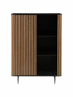 Highboard Linea mit Schiebetür und geriffelter Front, B 98 x H 135 cm 12 Highboard Linea mit Schiebetür und geriffelter Front, B 98 x H 135 cm -Esszimmer Verkäufe Highboard Linea mit Schiebetur und geriffelter Front 4