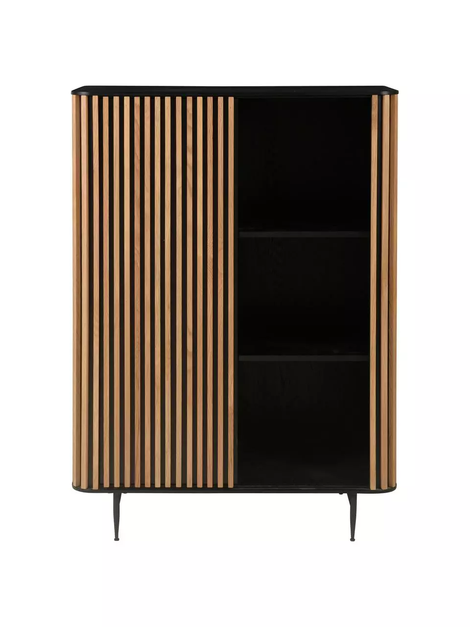 Highboard Linea mit Schiebetür und geriffelter Front, B 98 x H 135 cm 7 Highboard Linea mit Schiebetür und geriffelter Front, B 98 x H 135 cm – Bild 5