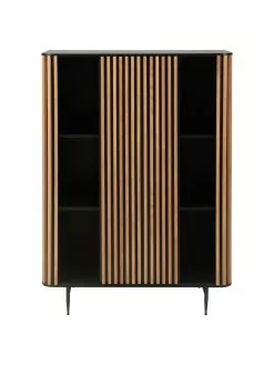 Highboard Linea mit Schiebetür und geriffelter Front, B 98 x H 135 cm 13 Highboard Linea mit Schiebetür und geriffelter Front, B 98 x H 135 cm -Esszimmer Verkäufe Highboard Linea mit Schiebetur und geriffelter Front 5