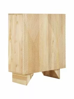 Westwing Collection Highboard Louis aus massivem Eschenholz mit Türen, B 100 x H 120 cm