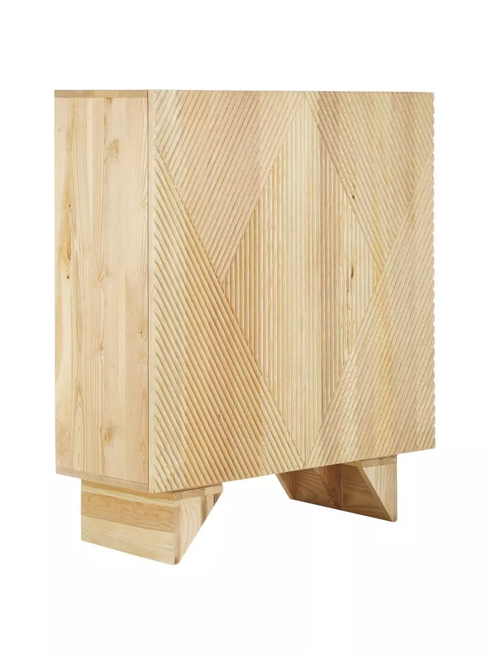 Westwing Collection Highboard Louis aus massivem Eschenholz mit Türen, B 100 x H 120 cm 3 Westwing Collection Highboard Louis aus massivem Eschenholz mit Türen, B 100 x H 120 cm