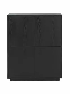 Westwing Collection Highboard Noel aus Eschenholzfurnier in Schwarz, B 100 x H 120 cm -Esszimmer Verkäufe Highboard Noel aus Eschenholzfurnier in Schwarz 5
