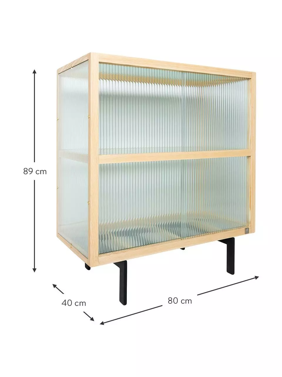 HKliving Highboard Oli mit Glas-Schiebetüren, B 80 x H 89 cm 5 HKliving Highboard Oli mit Glas-Schiebetüren, B 80 x H 89 cm – Bild 3