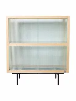 HKliving Highboard Oli mit Glas-Schiebetüren, B 80 x H 89 cm