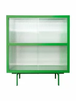 HKliving Highboard Oli mit Glas-Schiebetüren, B 80 x H 89 cm