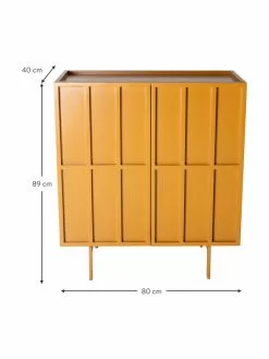 HKliving Highboard Pebble in Orange, B 80 x H 89 cm 10 HKliving Highboard Pebble in Orange, B 80 x H 89 cm -Esszimmer Verkäufe Highboard Pebble in Orange 2