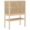 Bloomingville Highboard Sanna aus Kiefernholz/Rattan in Hellbraun, B 90 x H 120 cm -Esszimmer Verkäufe Highboard Sanna aus KiefernholzRattan in Hellbraun
