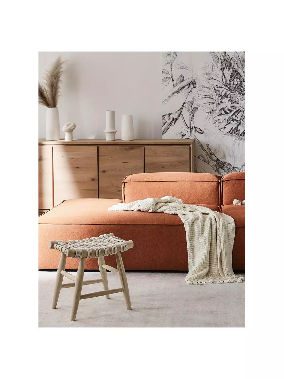 Hocker Edgard im Boho Style, B 45 x H 45 cmNur noch wenige verfügbar 4 Hocker Edgard im Boho Style, B 45 x H 45 cmNur noch wenige verfügbar – Bild 2