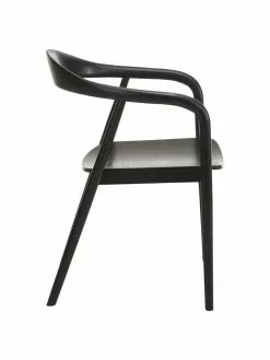 Westwing Collection Holz-Armlehnstuhl Angelina in Schwarz, B 57 x H 80 cm -Esszimmer Verkäufe Holz Armlehnstuhl Angelina in Schwarz 5