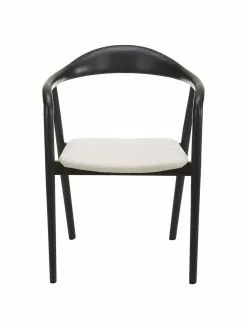 Westwing Collection Holz-Armlehnstuhl Angelina mit Sitzpolster in Schwarz, B 57 x H 80 cm -Esszimmer Verkäufe Holz Armlehnstuhl Angelina mit Sitzpolster in Schwarz 10