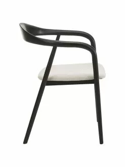 Westwing Collection Holz-Armlehnstuhl Angelina mit Sitzpolster in Schwarz, B 57 x H 80 cm -Esszimmer Verkäufe Holz Armlehnstuhl Angelina mit Sitzpolster in Schwarz 11