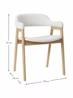 Westwing Collection Holz-Armlehnstuhl Santiano mit Polsterung, B 58 x T 58 cm -Esszimmer Verkäufe Holz Armlehnstuhl Santiano mit Polsterung 3