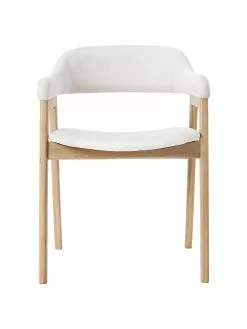 Westwing Collection Holz-Armlehnstuhl Santiano mit Polsterung, B 58 x T 58 cm -Esszimmer Verkäufe Holz Armlehnstuhl Santiano mit Polsterung 5