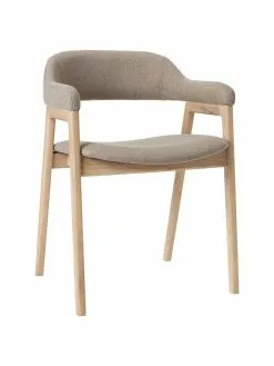 Westwing Collection Holz-Armlehnstuhl Santiano mit Polsterung, B 58 x T 58 cm