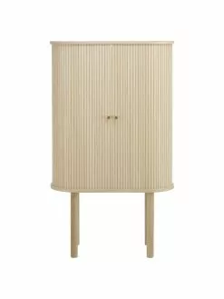 Westwing Collection Holz-Highboard Calary mit geriffelter Front, B 75 x H 130 cm -Esszimmer Verkäufe Holz Highboard Calary mit geriffelter Front 5