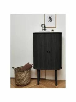 Westwing Collection Holz-Highboard Calary mit geriffelter Front, B 75 x H 130 cm -Esszimmer Verkäufe Holz Highboard Calary mit geriffelter Front 8