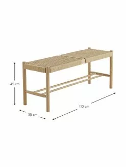 Holz-Sitzbank Ellan mit Binsengeflecht, B 110 x H 45 cm -Esszimmer Verkäufe Holz Sitzbank Ellan mit Binsengeflecht 2