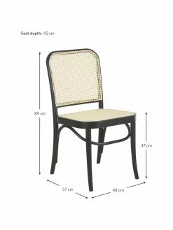 Westwing Collection Holzstuhl Franz mit Wiener Geflecht, B 48 x H 89 cm -Esszimmer Verkäufe Holzstuhl Franz mit Wiener Geflecht 2