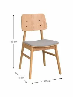 Rowico Holzstühle Nagano mit gepolsterter Sitzfläche, 2 Stück, B 50 x T 51 cm -Esszimmer Verkäufe Holzstuhle Nagano mit gepolsterter Sitzflache 2 Stuck 2