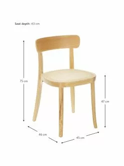 Westwing Collection Holzstühle Richie mit Wiener Geflecht, 2 Stück, B 45 x H 75 cm -Esszimmer Verkäufe Holzstuhle Richie mit Wiener Geflecht 2 Stuck 3