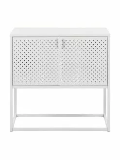 Westwing Collection Kleines Metall-Sideboard Neptun mit Türen in Weiß, B 82 x H 80 cm -Esszimmer Verkäufe Kleines Metall Sideboard Neptun mit Turen in Weiss 4