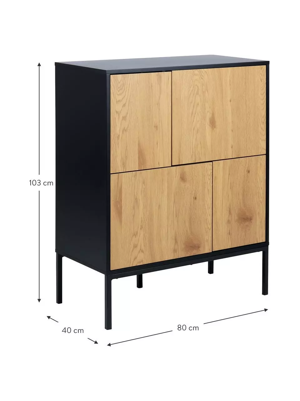 Kommode Seaford aus Holz und Metall, B 80 x H 103 cm 5 Kommode Seaford aus Holz und Metall, B 80 x H 103 cm – Bild 3