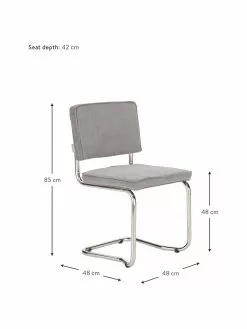 Zuiver Kordsamt-Freischwinger Kink in Hellgrau, B 48 x T 48 cm 10 Zuiver Kordsamt-Freischwinger Kink in Hellgrau, B 48 x T 48 cm -Esszimmer Verkäufe Kordsamt Freischwinger Kink in Hellgrau 2