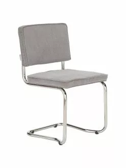 Esszimmer Verkäufe 37 Zuiver Kordsamt-Freischwinger Kink in Hellgrau, B 48 x T 48 cm