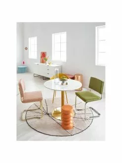 Esszimmer Verkäufe -Esszimmer Verkäufe Kordsamt Freischwinger Kink in Olive 1