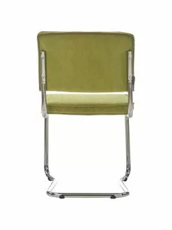 Zuiver Kordsamt-Freischwinger Kink in Olive, B 48 x T 48 cm -Esszimmer Verkäufe Kordsamt Freischwinger Kink in Olive 5