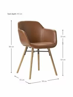 Westwing Collection Kunstleder-Armlehnstuhl Fiji mit schmaler Sitzschale, B 59 x H 84 cm 11 Westwing Collection Kunstleder-Armlehnstuhl Fiji mit schmaler Sitzschale, B 59 x H 84 cm -Esszimmer Verkäufe Kunstleder Armlehnstuhl Fiji mit schmaler Sitzschale 9