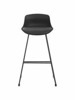 Kunstleder-Barstühle Tina in Schwarz, 2 Stück, B 49 x H 94 cm -Esszimmer Verkäufe Kunstleder Barstuhle Tina in Schwarz 2 Stuck 3