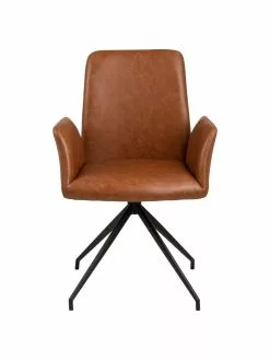 Kunstleder-Drehstuhl Naya in Cognac, B 59 x T 59 cm -Esszimmer Verkäufe Kunstleder Drehstuhl Naya in Cognac 3